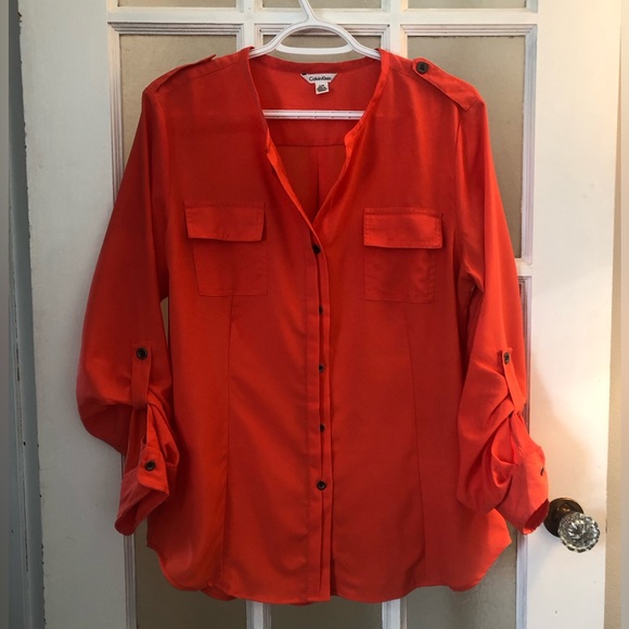 Calvin Klein button up blouse size large - Picture 1 of 3